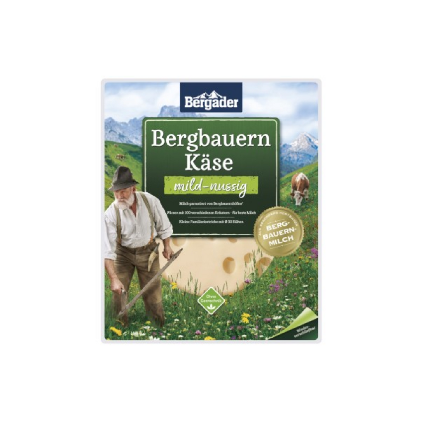 Bergader Bergbauern Käse Scheiben mild-nussig 46% Vollfettstufe 150g