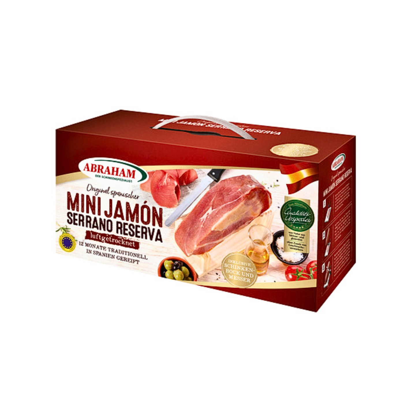 Abraham Serrano Reserva Schinken mit Block und Messer 950g