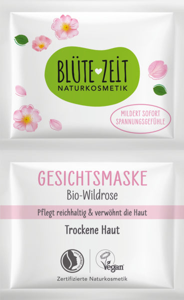 BLÜTEZEIT Gesichtsmaske trockene Haut Bio Wildrose 12ml