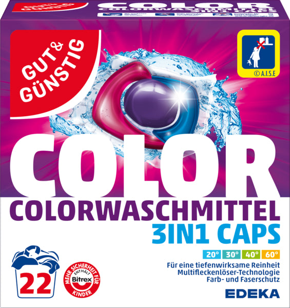 GUT&GÜNSTIG Colorwaschmittel Triple Caps 22WL 517g