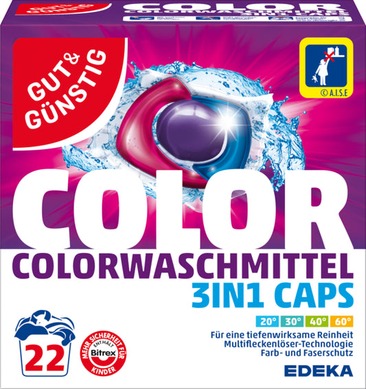 GUT&GÜNSTIG Colorwaschmittel Triple Caps 22WL 517g