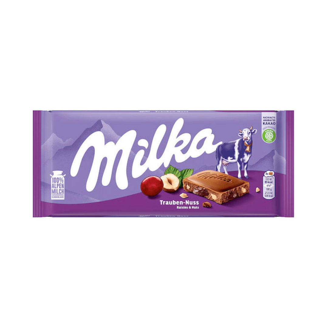Milka Schokoladentafel Nüssen und Rosinen 90g