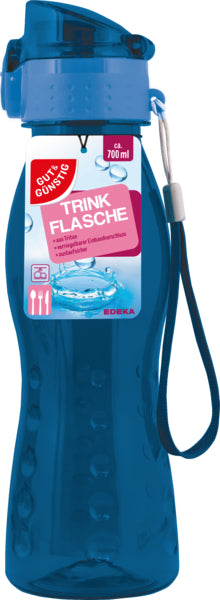 GUT&GÜNSTIG Tritanflasche mit Klickdeckel blau 0,7l