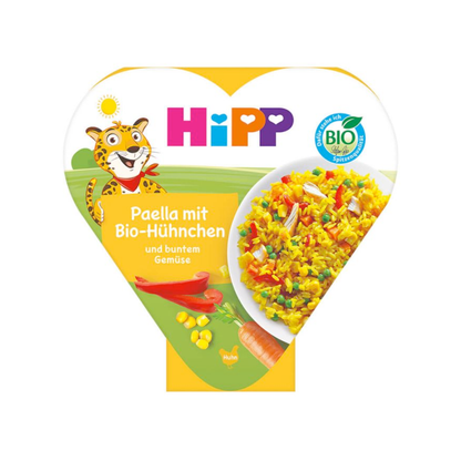 Bio Hipp Paella mit Hühnchen und buntem Gemüse 250g