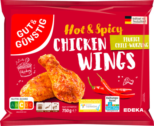 GUT&GÜNSTIG Chicken Wings Hot&Spicy vorgegart 750g VLOG QS ITW