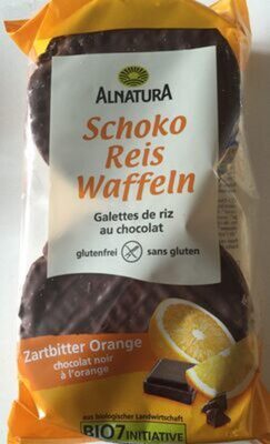 Bio Alnatura Reiswaffeln Zartbitter Orange 100g