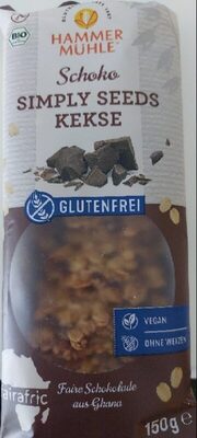 Bio Hammermühle Simply Seeds Kekse Schoko glutenfrei 150g
