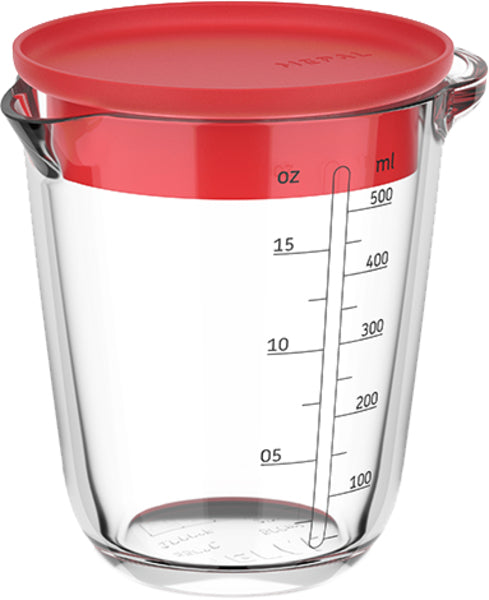 Mepal Messbecher mit Deckel Chef it Glas coral 500ml
