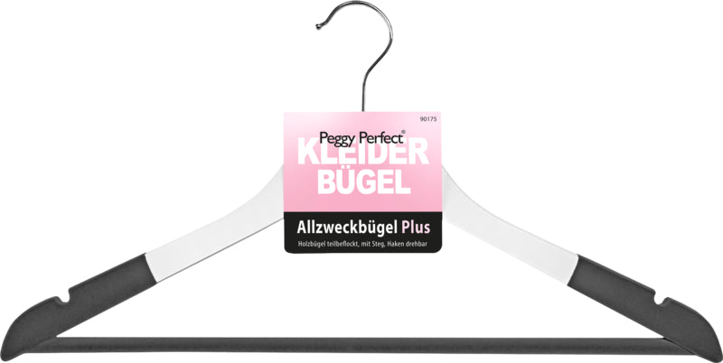 Peggy Perfect Allzweckbügel PLUS weiß-grau beflockt