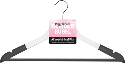 Peggy Perfect Allzweckbügel PLUS weiß-grau beflockt