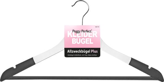 Peggy Perfect Allzweckbügel PLUS weiß-grau beflockt