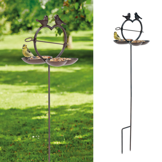 Haushalt International Vogelfutterstation Aluminium 23,5x22x92cm