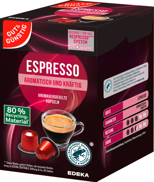 GUT&GÜNSTIG Kaffeekapseln Espresso 104g