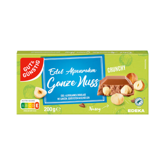 GUT&GÜNSTIG Alpenrahm Ganze Nuss Schokolade 200g