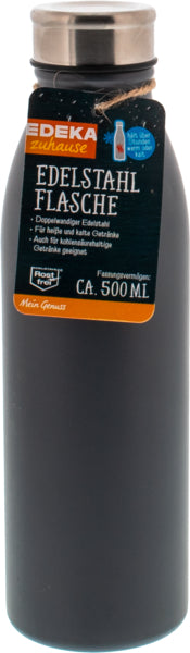 EDEKA zuhause Edelstahlflasche grau matt 0,5l