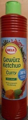 Hela Gewürz Ketchup Curry delikat 30% weniger Zucker 800ml