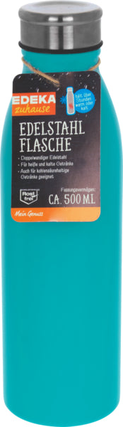 EDEKA zuhause Edelstahlflasche matt hellblau 0,5l