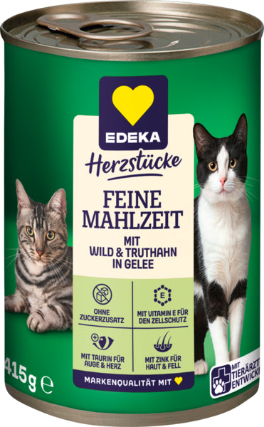 EDEKA Herzstücke Feine Mahlzeit Wild und Truthahn in Gelee 415g