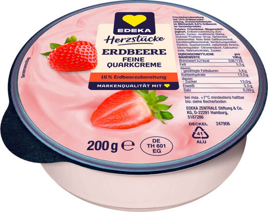 EDEKA Herzstücke Quarkcreme Erdbeer 200g