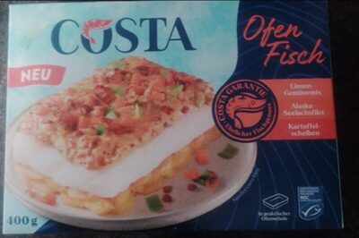 MSC Costa Ofenfisch Alaska-Seelachsfilet Linsen-Gemüsemix Kartoffelscheiben 400g