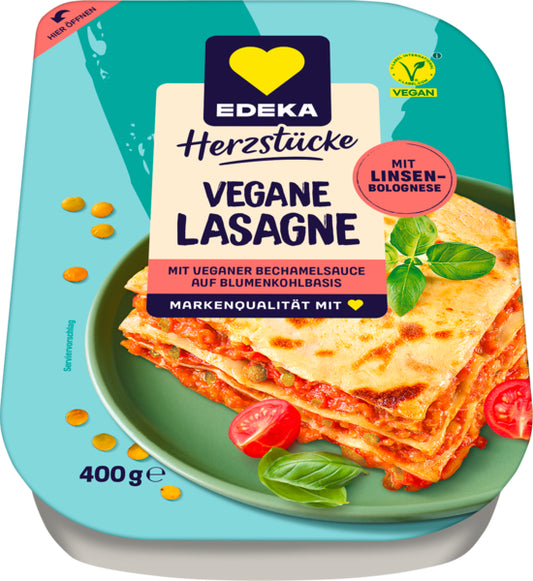 EDEKA Herzstücke vegan Vegane Lasagne mit Linsen-Bolognese 400g