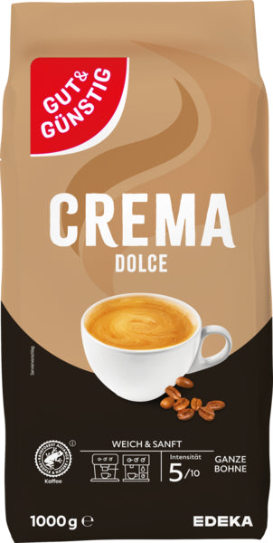 GUT&GÜNSTIG Crema Dolce ganze Bohnen 1000g