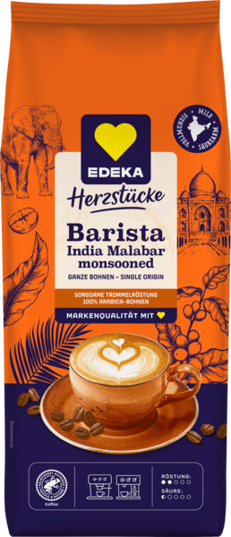 EDEKA Herzstücke Ganze Bohne Crema Indien Malabar 850g