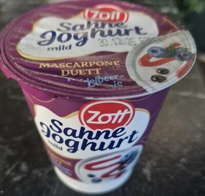 Zott Sahne-Joghurt Mascarpone Duett auf Heidelbeer-Cassis 140g
