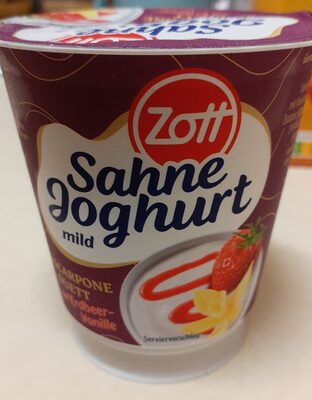 Zott Sahne-Joghurt Mascarpone Duett auf Erdbeer-Vanille 140g