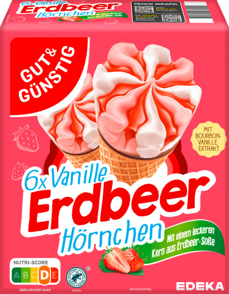 GUT&GÜNSTIG Vanille Erdbeer Hörnchen 6x120ml