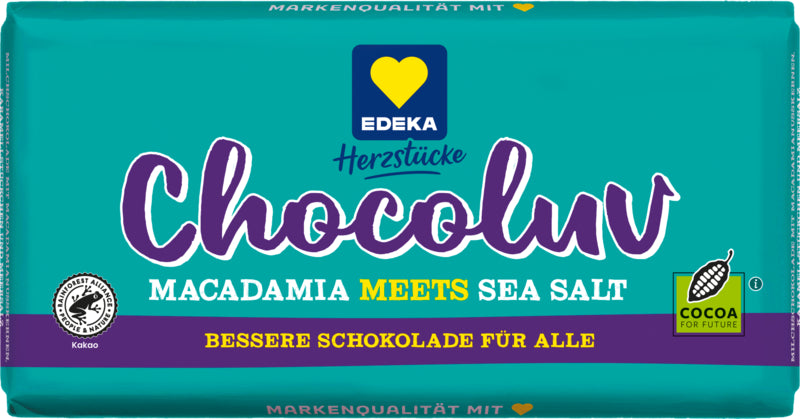 EDEKA Herzstücke Macadamia Meersalz Vollmilch 150g