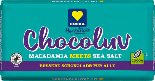 EDEKA Herzstücke Macadamia Meersalz Vollmilch 150g