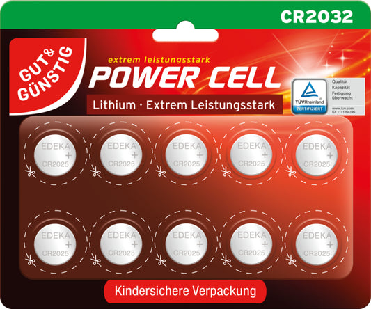GUT&GÜNSTIG Knopfzellen CR2032 Lithium 10ST
