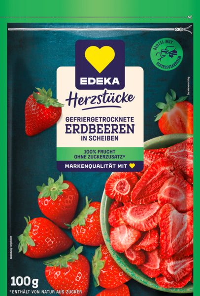 EDEKA Herzstücke Gefriergetrocknete Erdbeerscheiben 100g