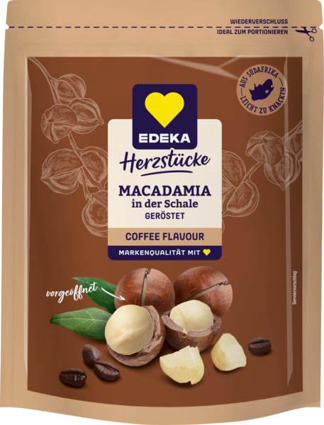 EDEKA Herzstücke Macadamia in der Schale geröstet Coffee 200g