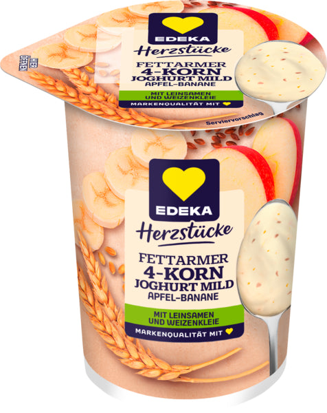 EDEKA Herzstücke Fruchtjoghurt 4-Korn Apfel-Banane 1,5% 250g