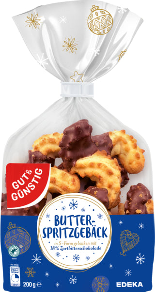 GUT&GÜNSTIG Butterspritzgebäck mit Schokolade 200g