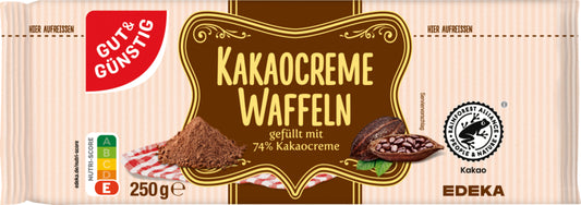 GUT&GÜNSTIG Waffeln mit Kakaocremefüllung 250g