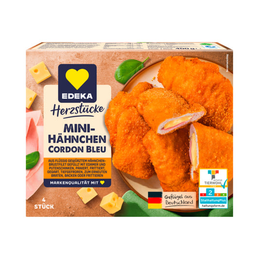 EDEKA Herzstücke Mini Hähnchen Cordon Bleu 400g VLOG QS ITW