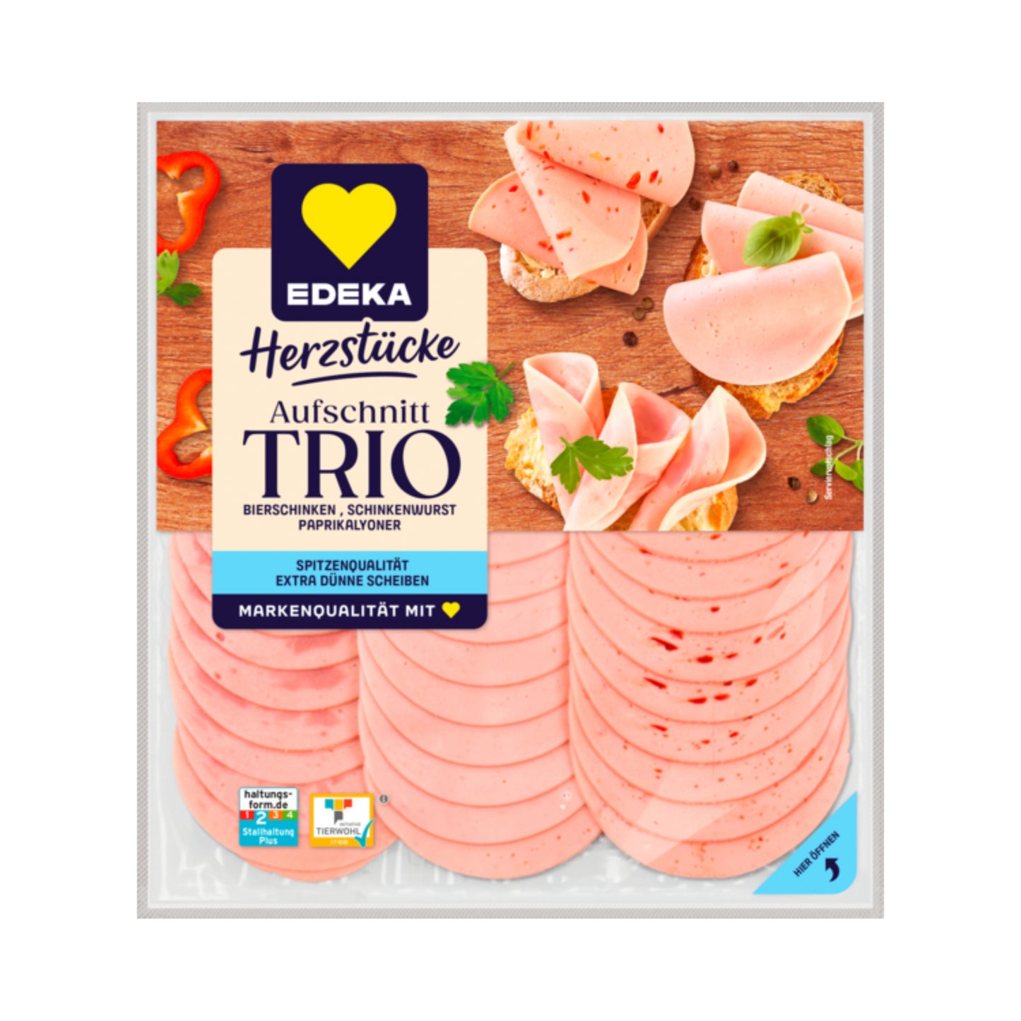 EDEKA Herzstücke Aufschnitt Trio 150g QS ITW