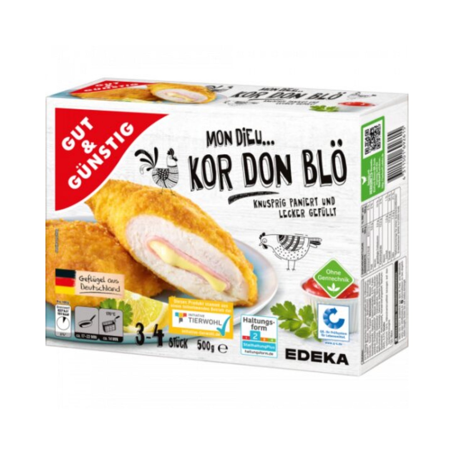 GUT&GÜNSTIG Hähnchen Cordon Bleu paniert 500g VLOG QS ITW