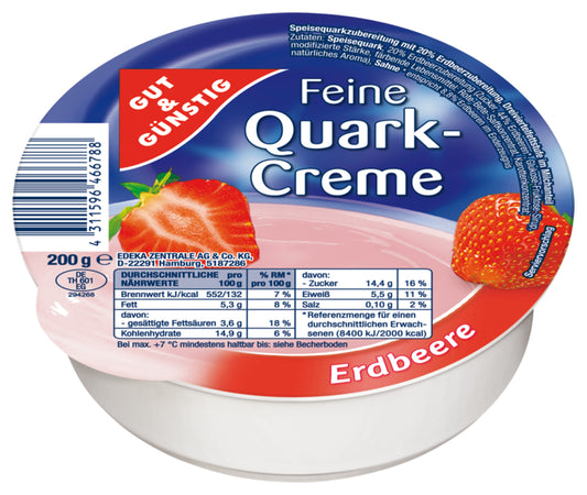 GUT&GÜNSTIG Feine Quarkcreme Erdbeer 200g