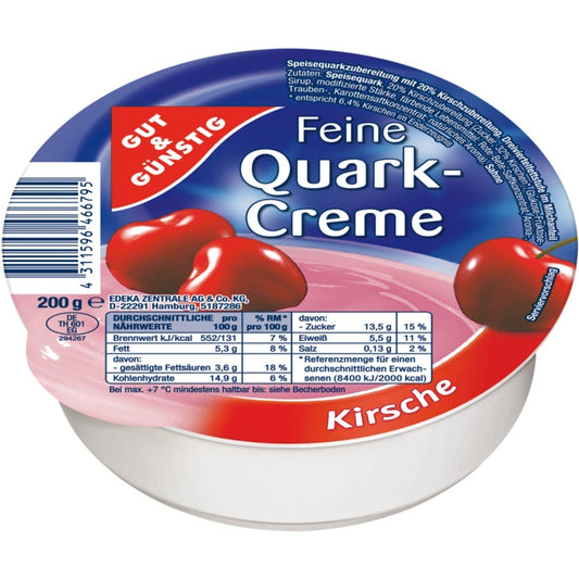 GUT&GÜNSTIG Feine Quarkcreme Kirsche 200g