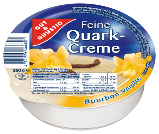 GUT&GÜNSTIG Feine Quarkcreme Bourbon Vanille 200g