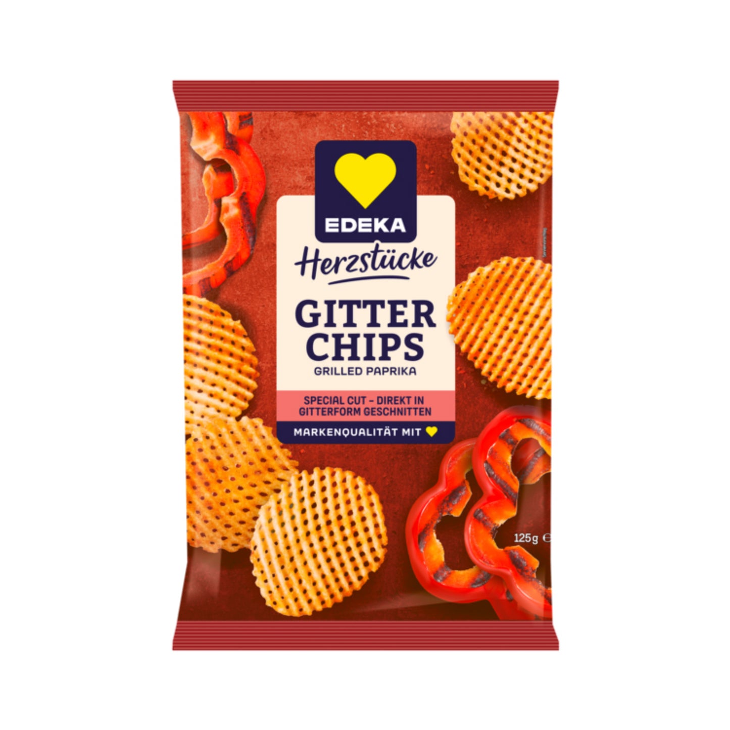 EDEKA Herzstücke Gitterchips Grilled Paprika 125g