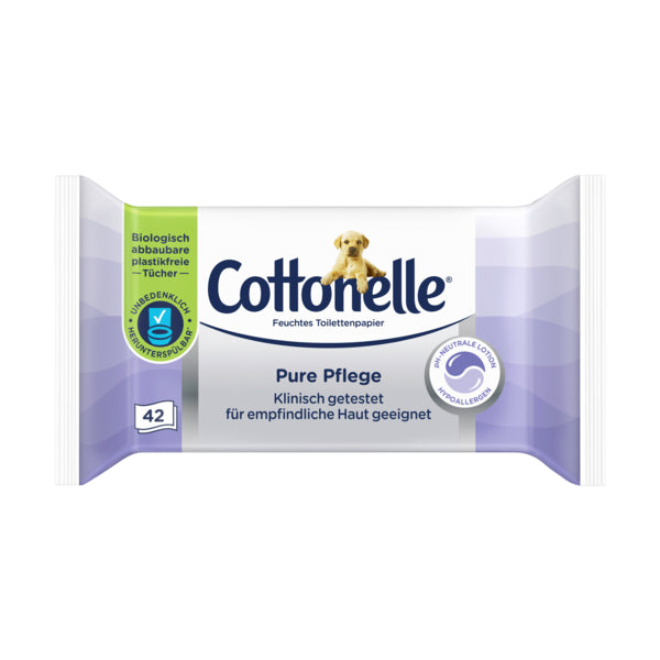 Cottonelle Feuchtes Toilettenpapier Pure Pflege Extra sanft für empfindliche Haut 42ST