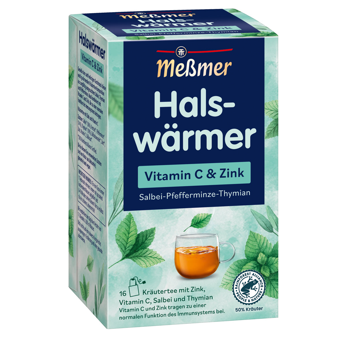 Meßmer Halswärmer Vitamin C und Zink Salbei-Pfefferminze-Thymian 16ST 32g