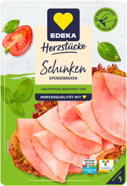 EDEKA Herzstücke Hauchfein Kochschinken ofengebacken 100g QS ITW