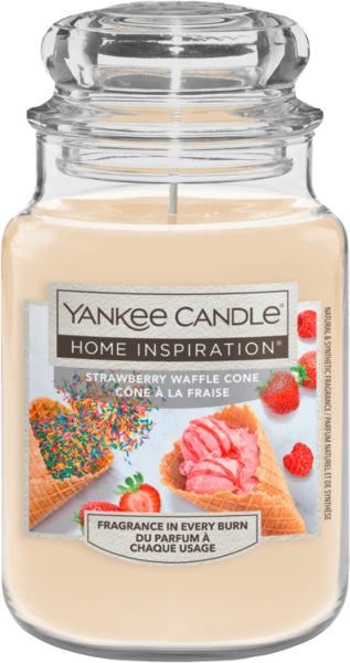 Yankee Candle Home Inspiration Großes Glas Strawberry Waffle Cone 538g