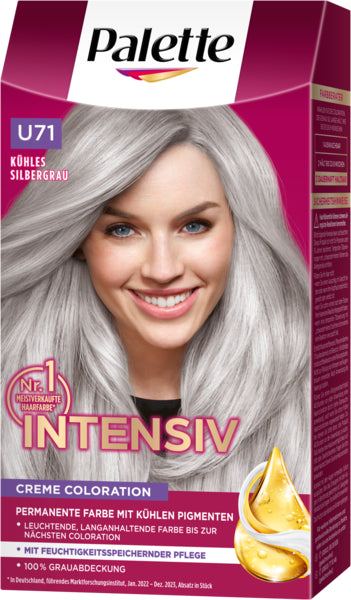 Palette Intensiv Creme Coloration Kühles Silbergrau U71
